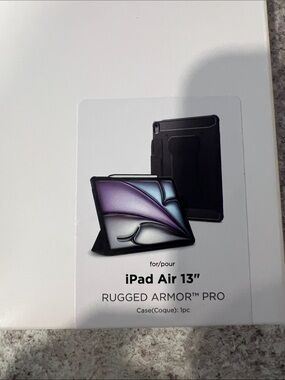 Spigen Rugged Armor Pro Case for iPad Air 13" - Black with Purple Accent